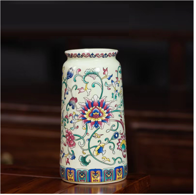 New ceramic enamel mini flower vase (enamel light green [Qinghuan Vase])