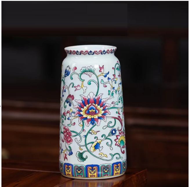 New ceramic enamel mini flower vase (enamel azure [Qinghuan Vase])