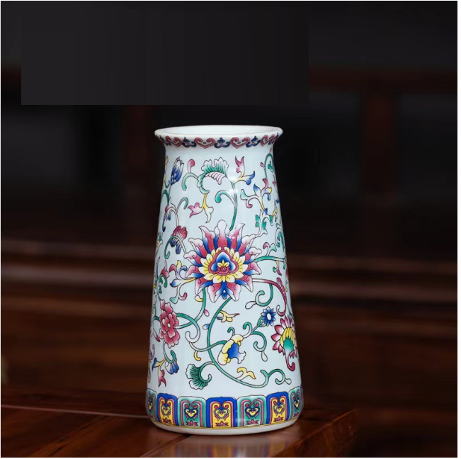 New ceramic enamel mini flower vase (enamel azure [straight bottle])