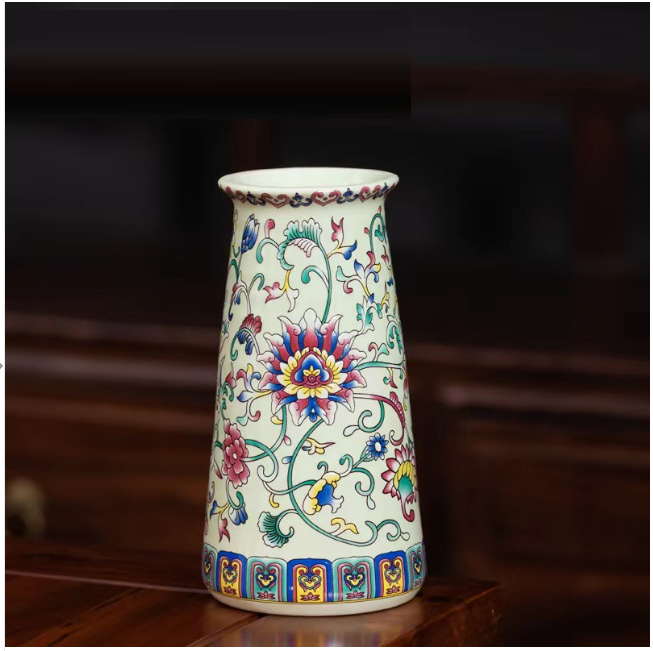 New ceramic enamel mini flower vase (enamel light green [straight bottle])