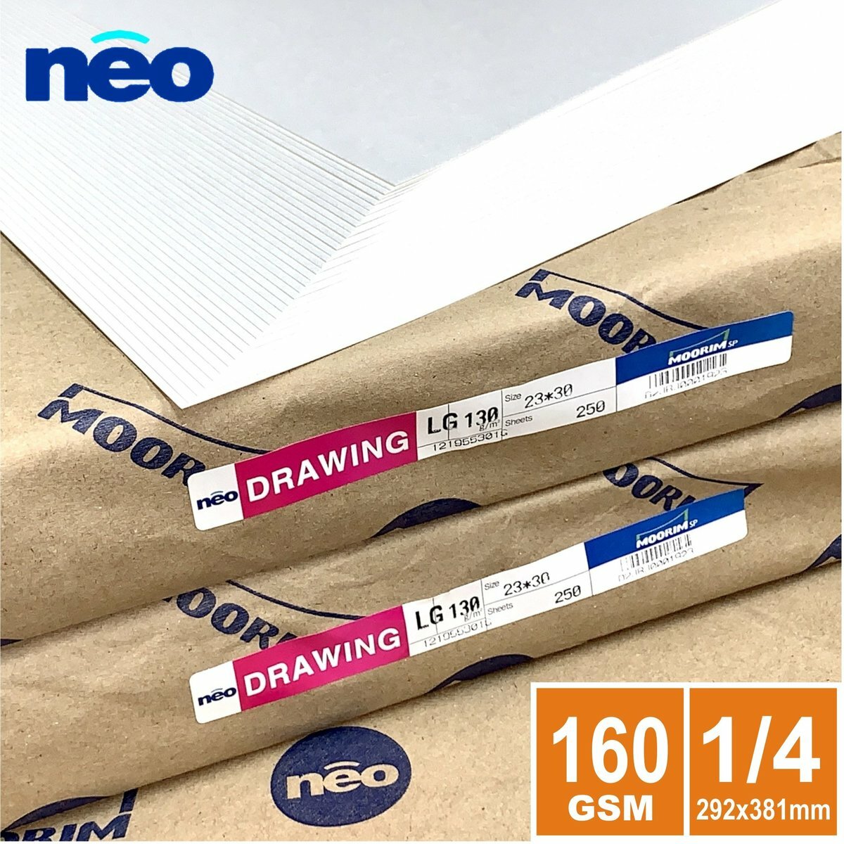 160gsm 韓國 "neo" B4 白圖畫紙(100張) 4開