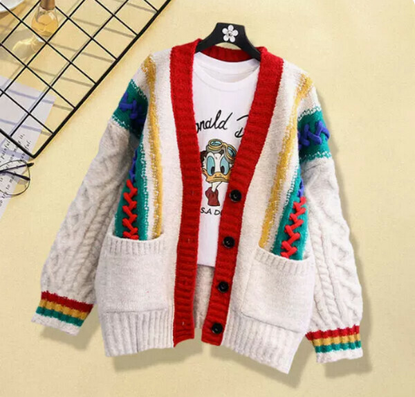 Knitwear sweater#Single piece (white) [M-4XL size] [Contact customer service to confirm size after placing an order]]
