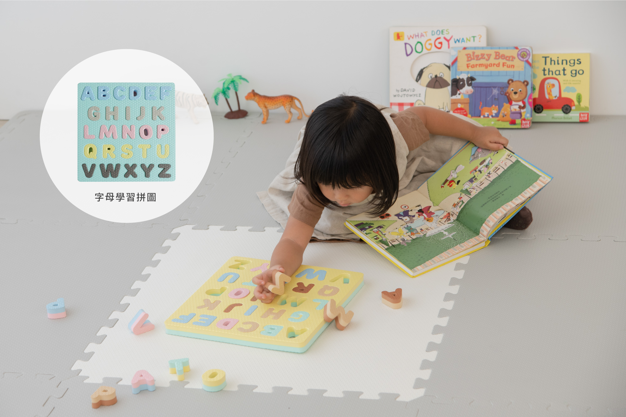 這是一張英文字母知育玩具的照片