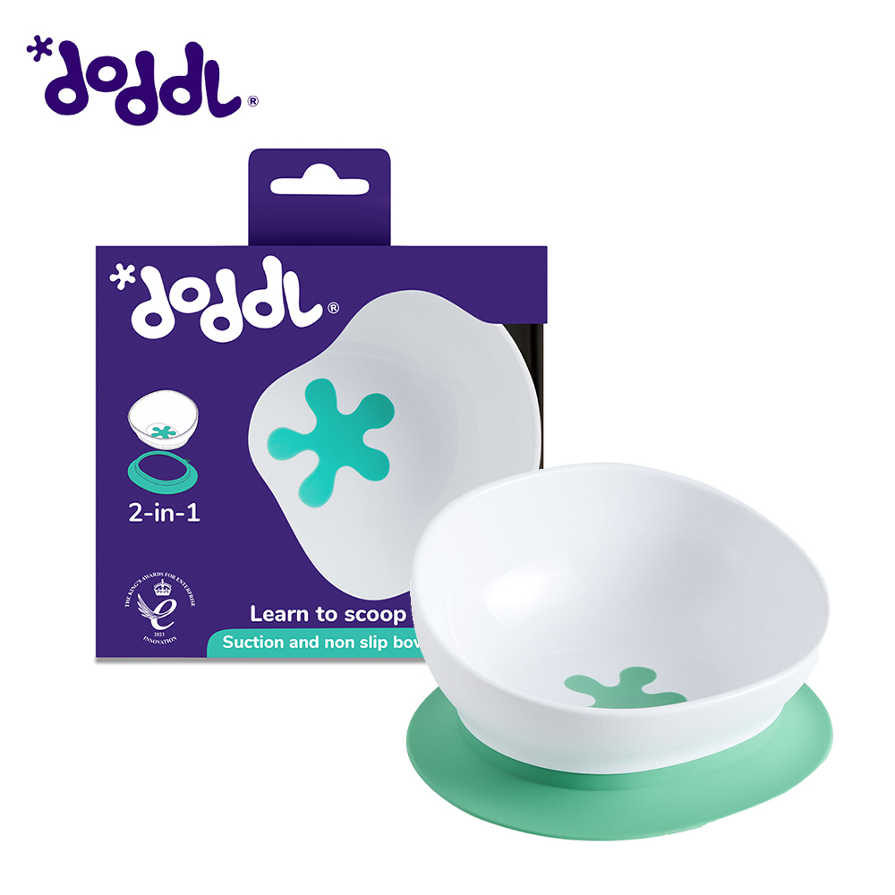 【doddl】英國人體工學秒拾餐具 - 碗有引力秒吸餐碗 - 湖水綠