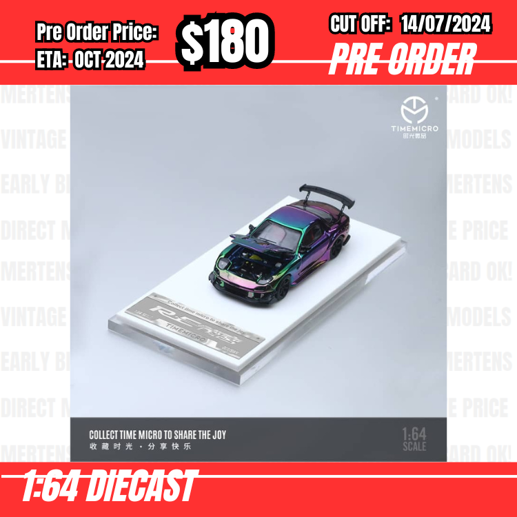 PO-$180 * Time Micro * 1:64 Mazda RX7 RE Amemiya Chrome Purple [OD05/07]