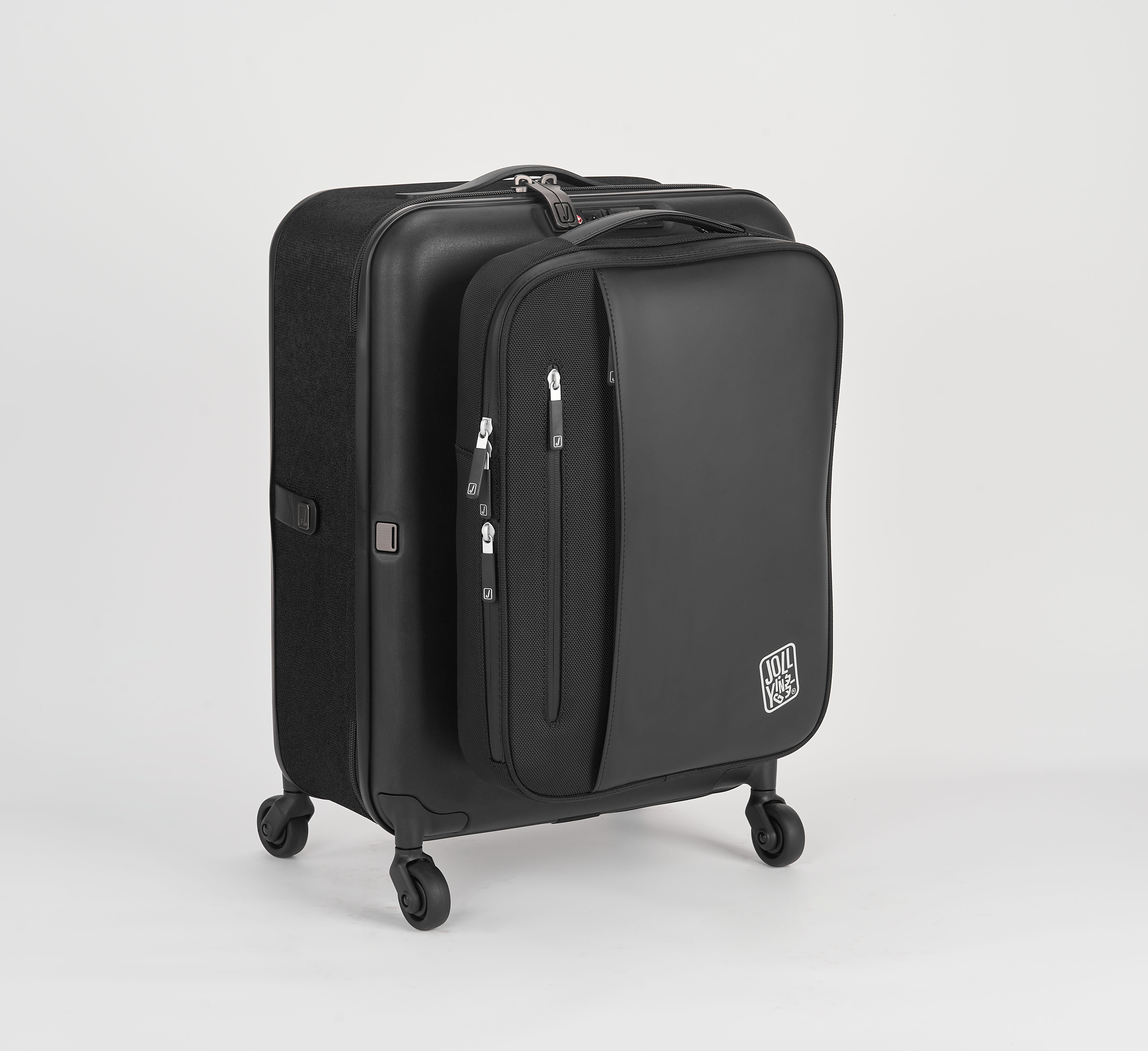 Jollying Pebble Pro 摺疊式旅行箱 連磁扣式公文袋 (黑色)