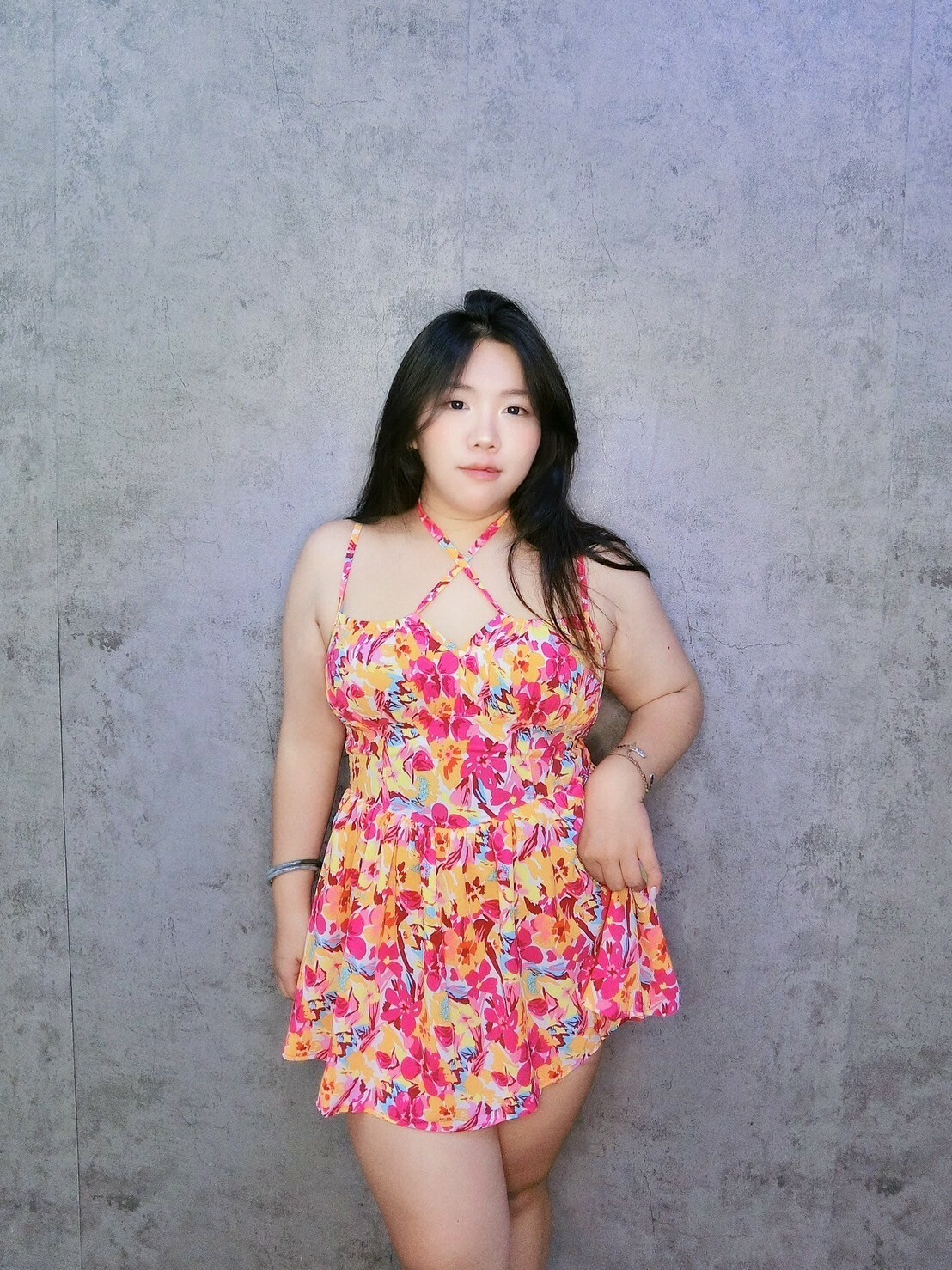 浪漫大花收腰修身洋🍭自訂款