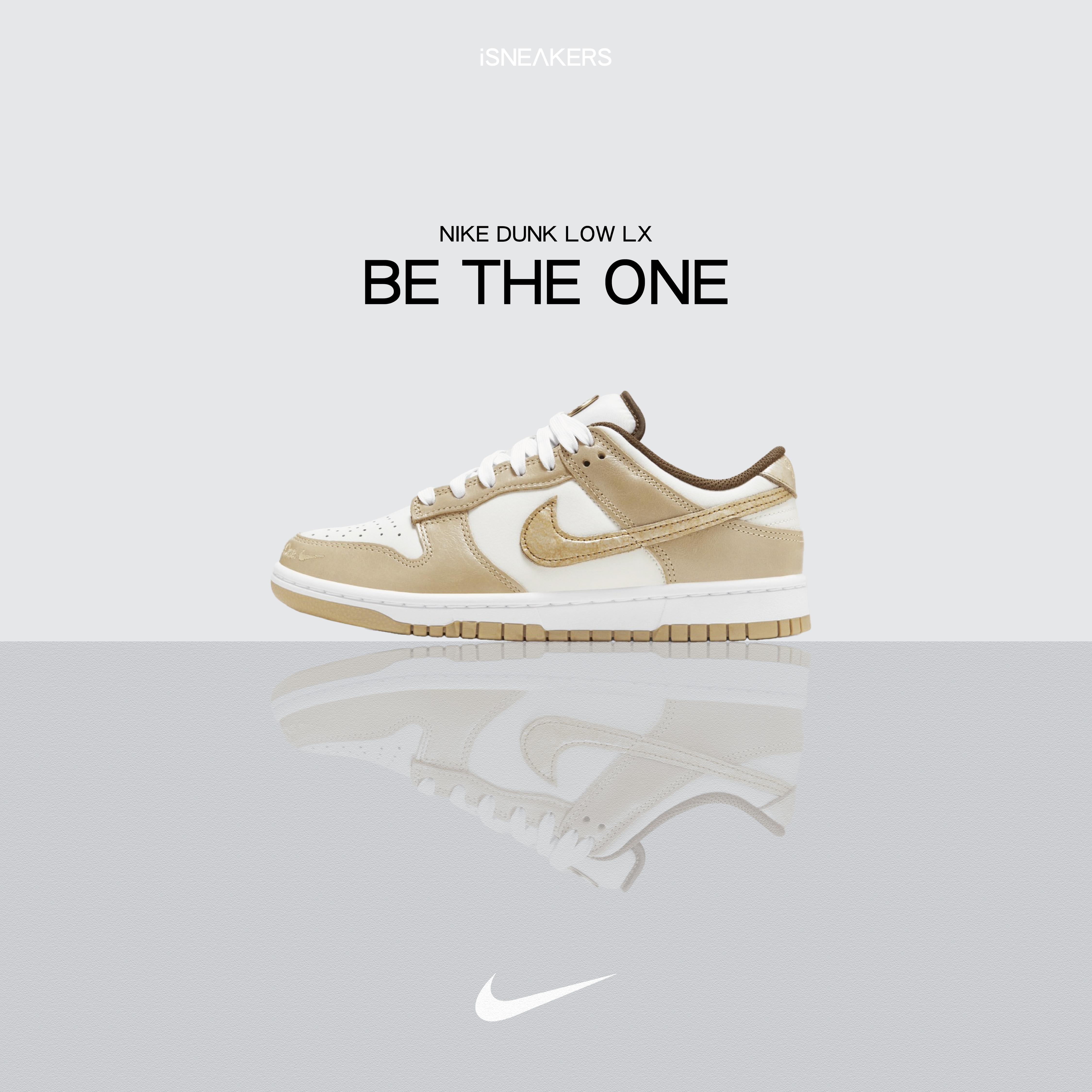 iSNEAKERS｜Nike Dunk Low LX "Be the One" 奶金刺繡 HM3695-071