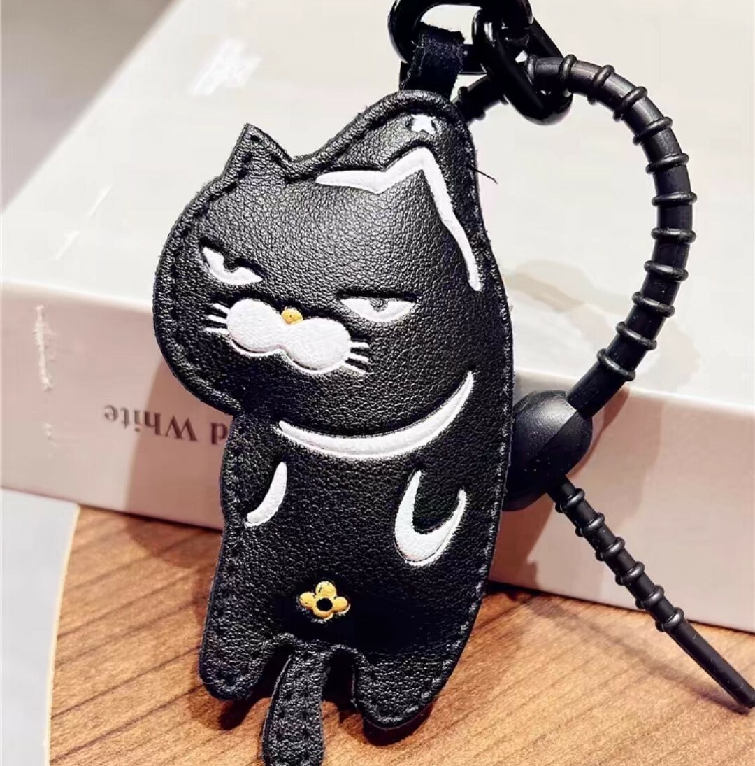厭世貓創意皮革掛飾