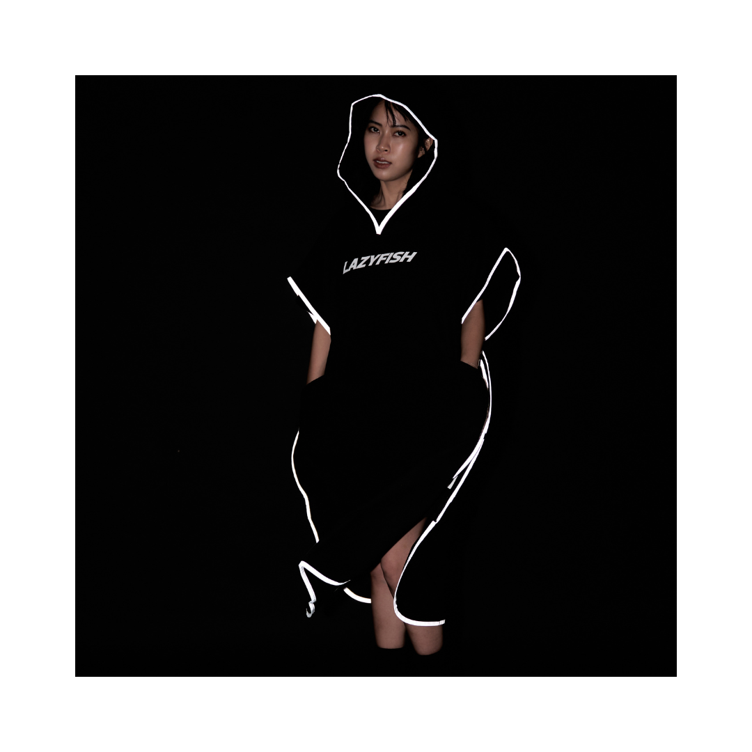 [售完為止] ▲LAZYFISH® 反光滾邊毛巾衣 #24 炭黑