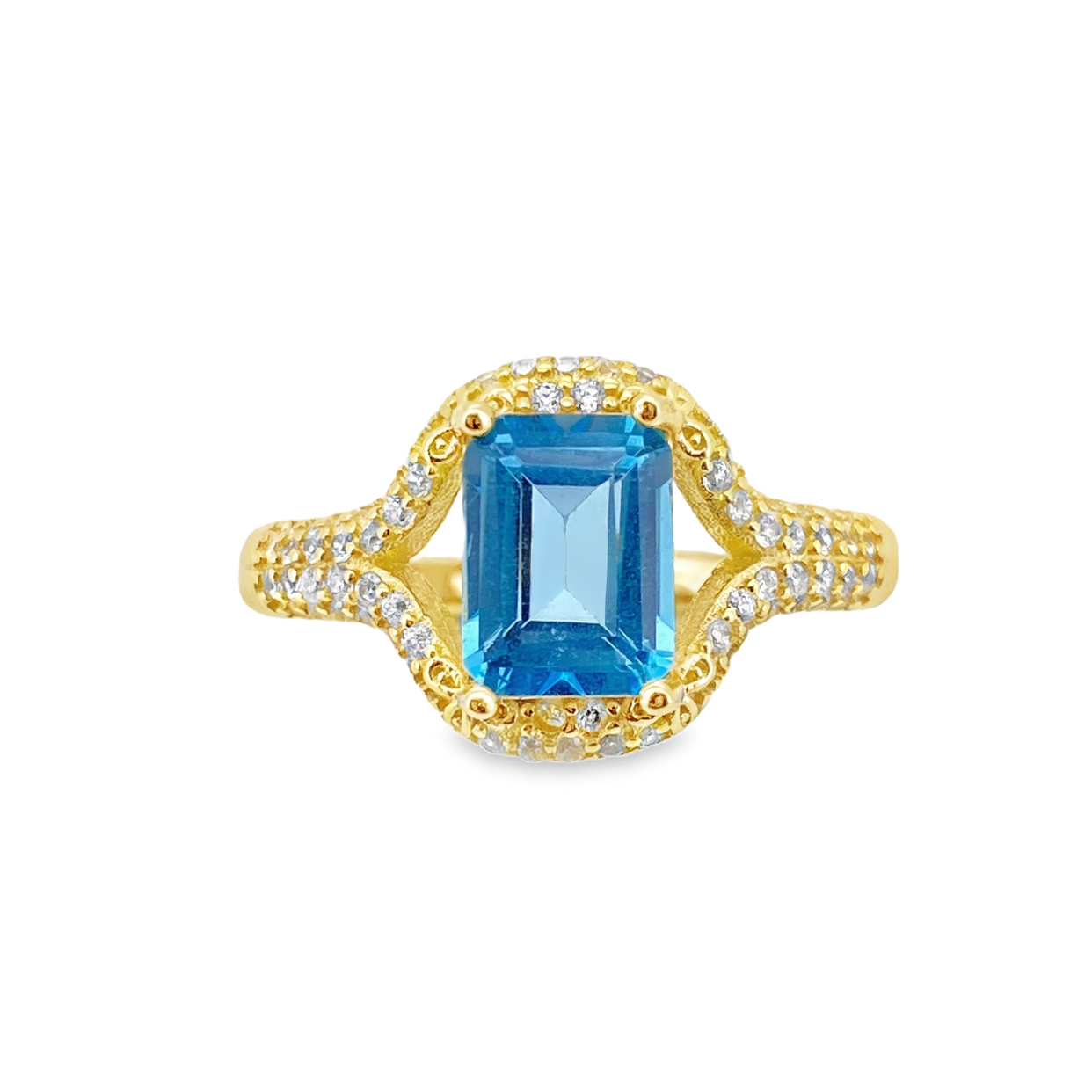 T334瑞士藍拓帕戒指