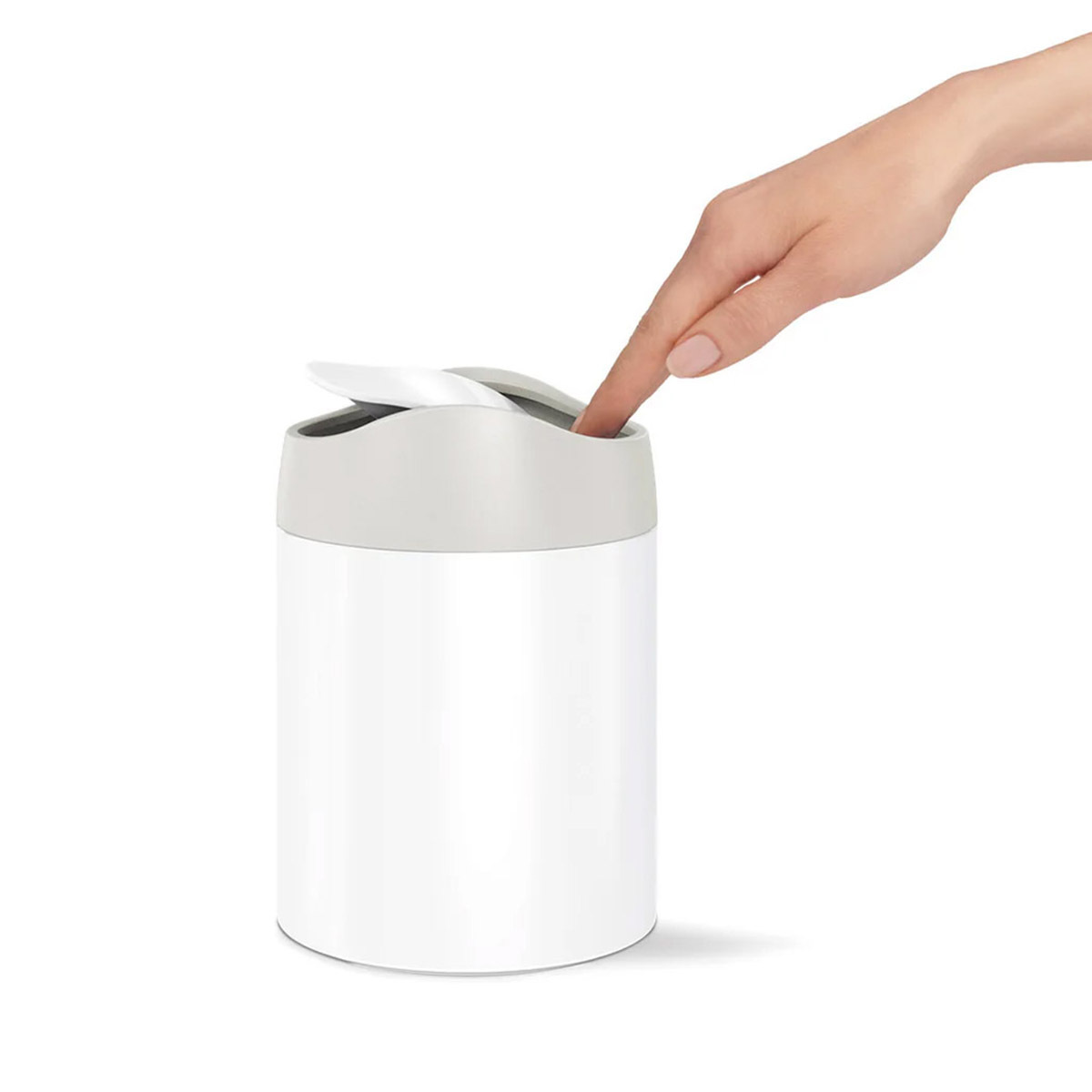 美國品牌SIMPLEHUMAN  1.5L不銹鋼垃圾桶 -白色【香港行貨】-CW2079