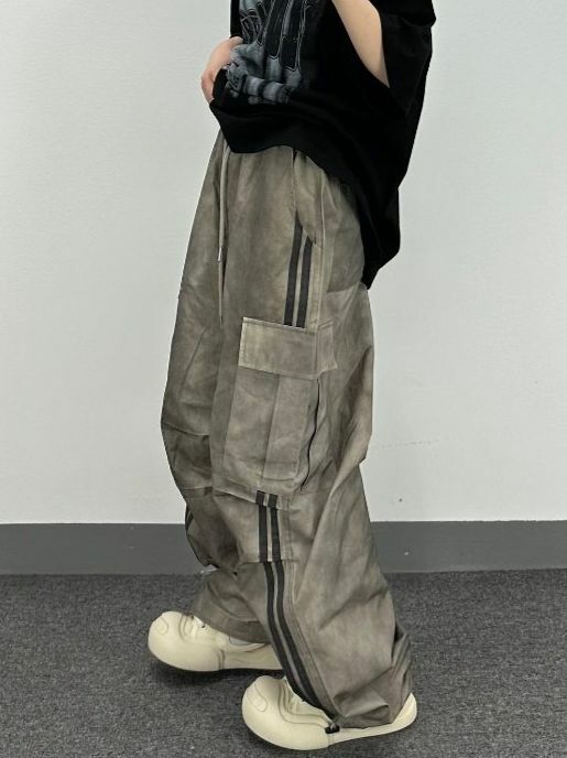 仿污工裝可束腳鬆身褲 ALLWAYS-012P