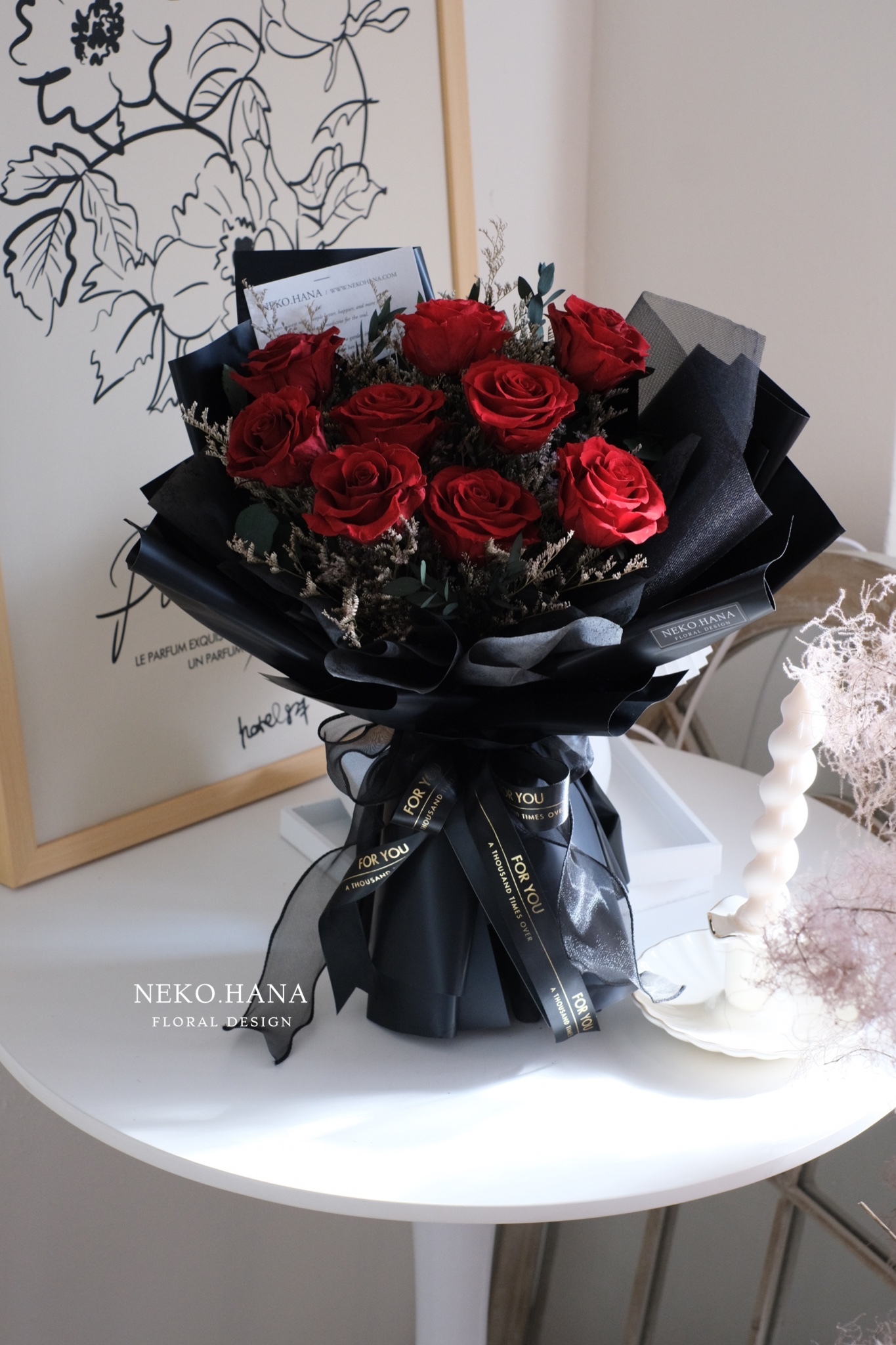 經典紅玫瑰永生花束