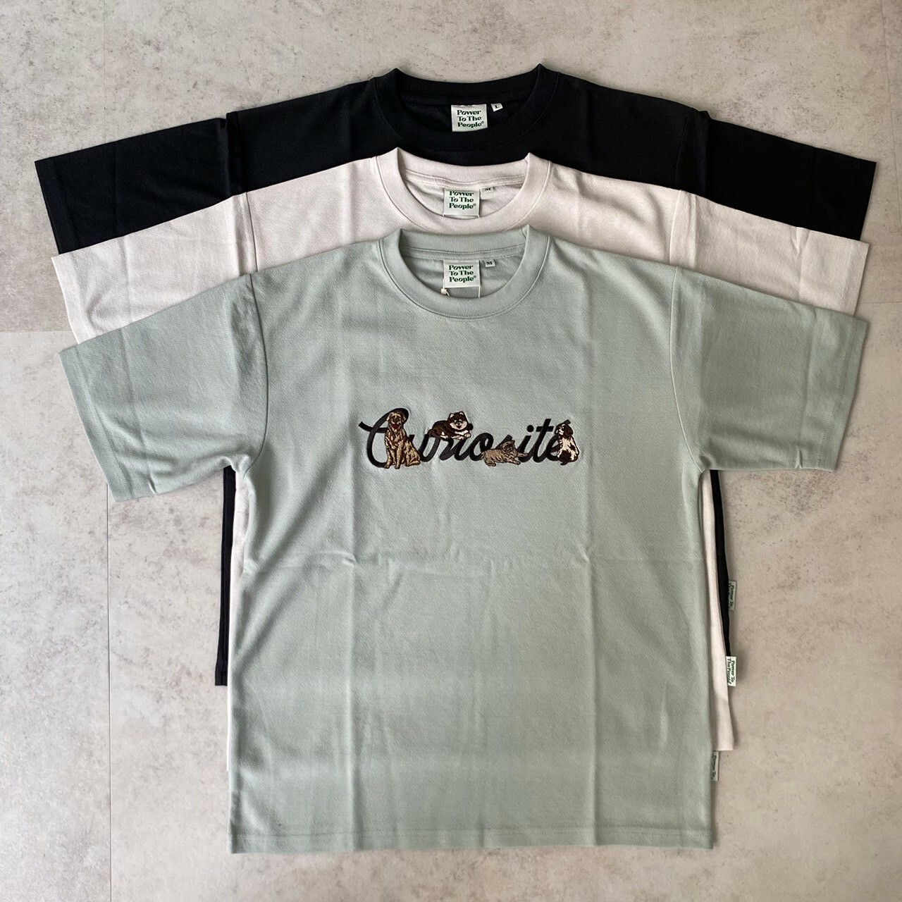 Power To The People 狗類英文刺繡短Tee 4501052-103