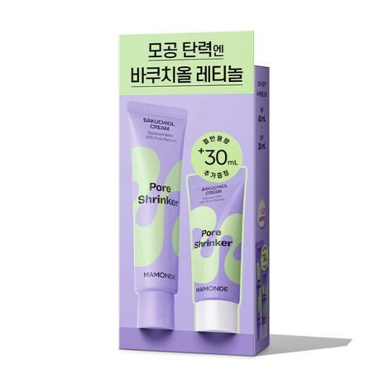 《Olive Young連線》Mamonde Pore Shrinker Bakuchiol Cream 60mL Special Set (Special Gift: 30mL)