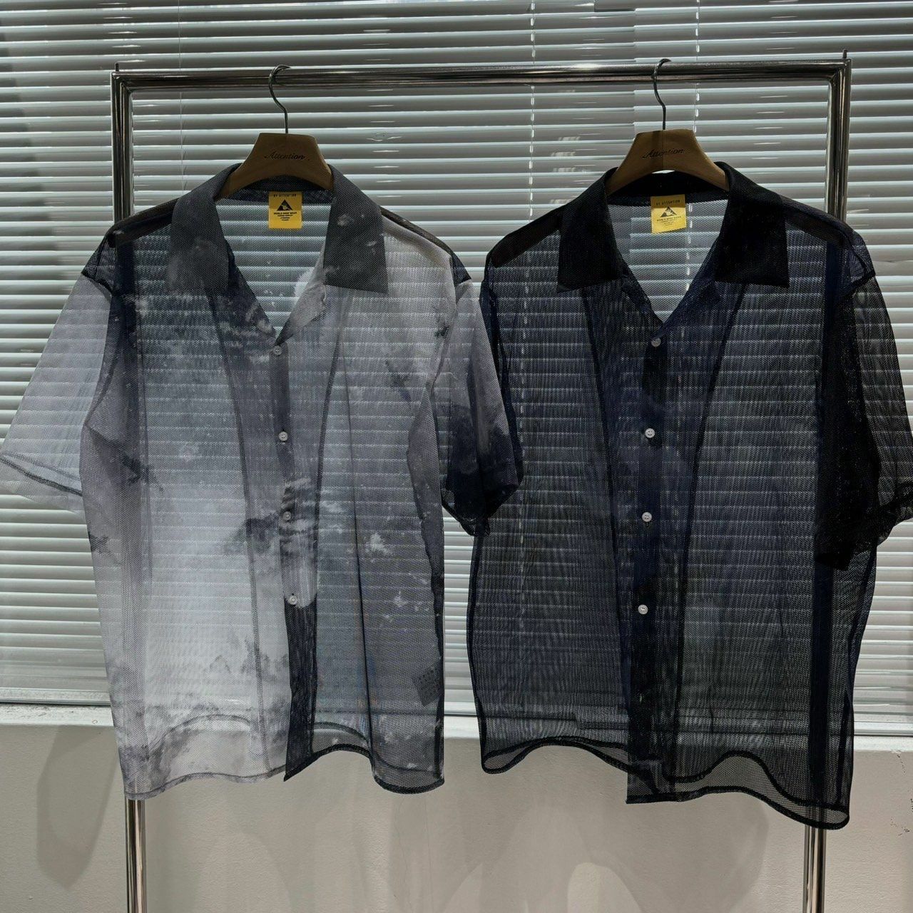 透視圖案短袖恤衫 BY ATTENTION-226S