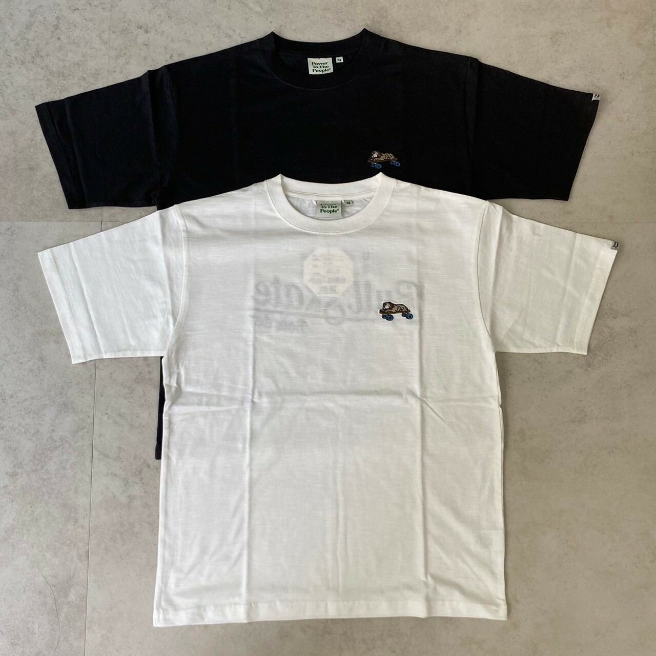 Power To The People 法鬥躺滑板刺繡短Tee 4501060-103