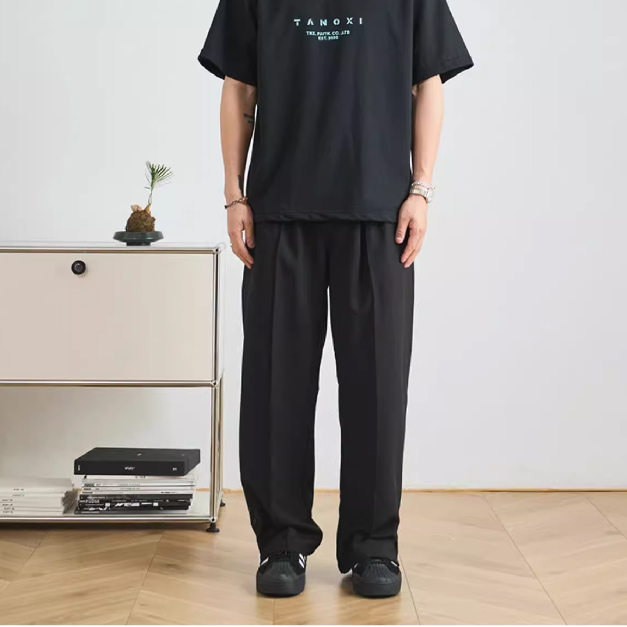 TANOXI Double-Pleated Pants 雙褶拉鍊 西裝長褲 [TNX-P180]