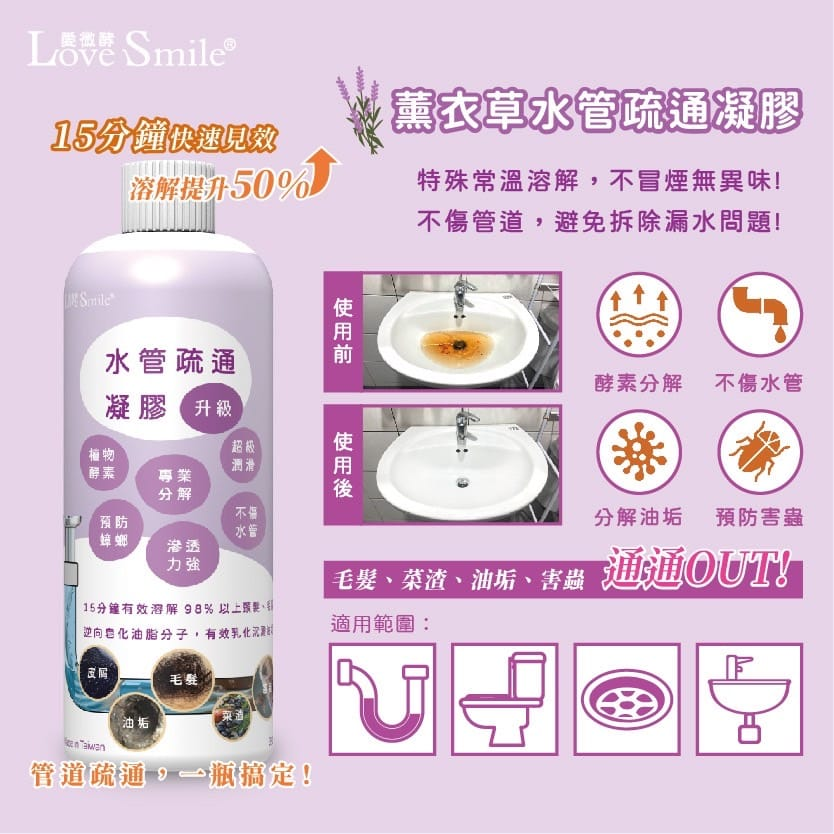 WSBB5916愛微酵薰衣草水管疏通凝膠 (加強版)（8月上旬）