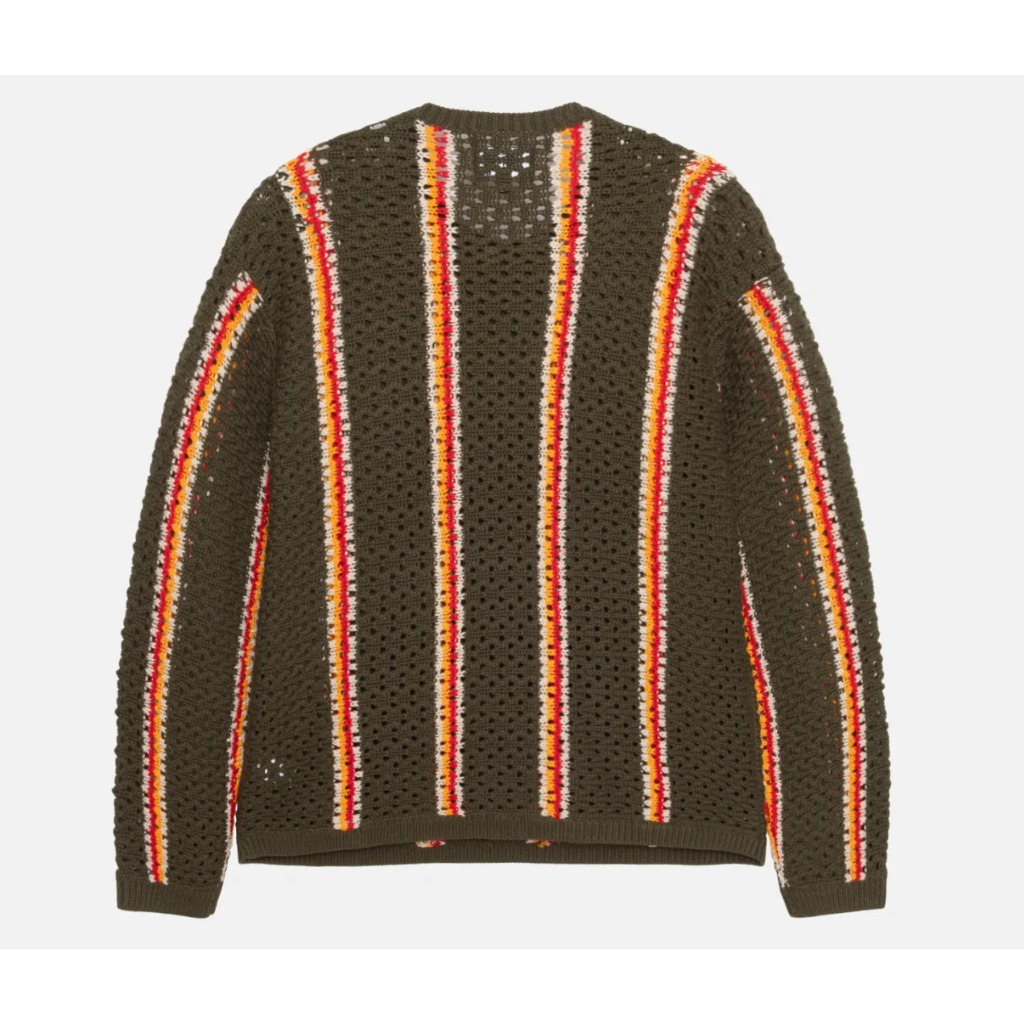 2024SS STUSSY PATTA STRIPE LOOSE GAUGE 寬鬆 圓領 毛衣 現貨 317012