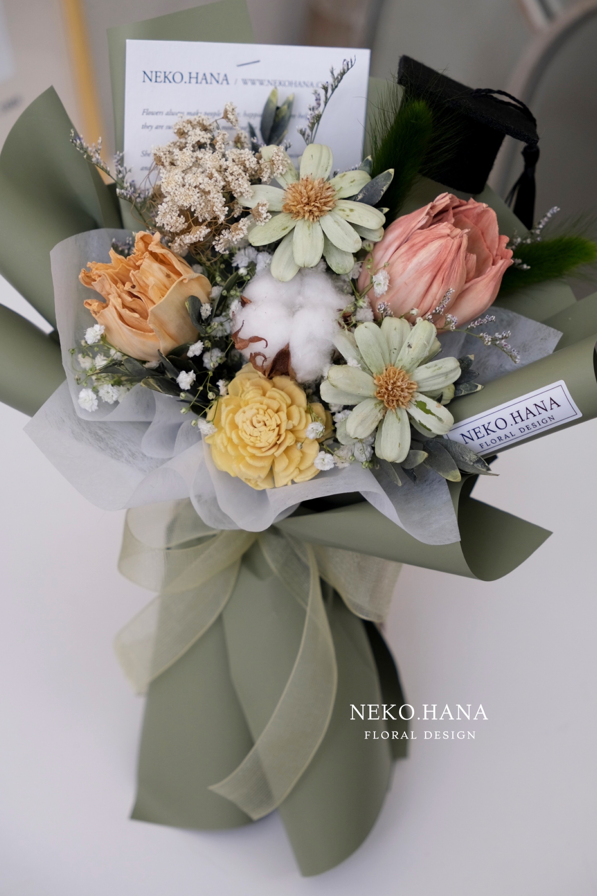 森林綠色系乾燥花束