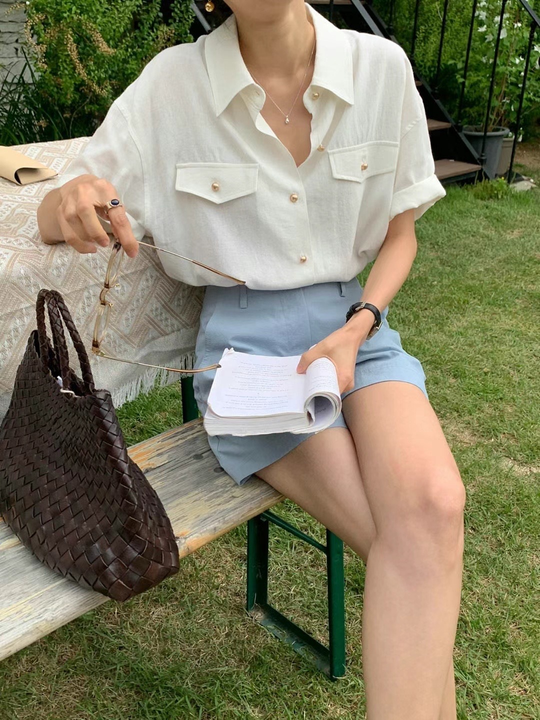 高顏值❗復古金扣襯衫