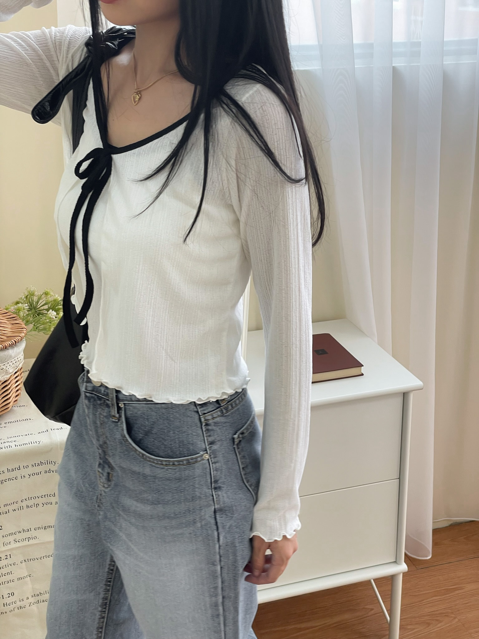 兩件式蝴蝶結針織微涼上衣