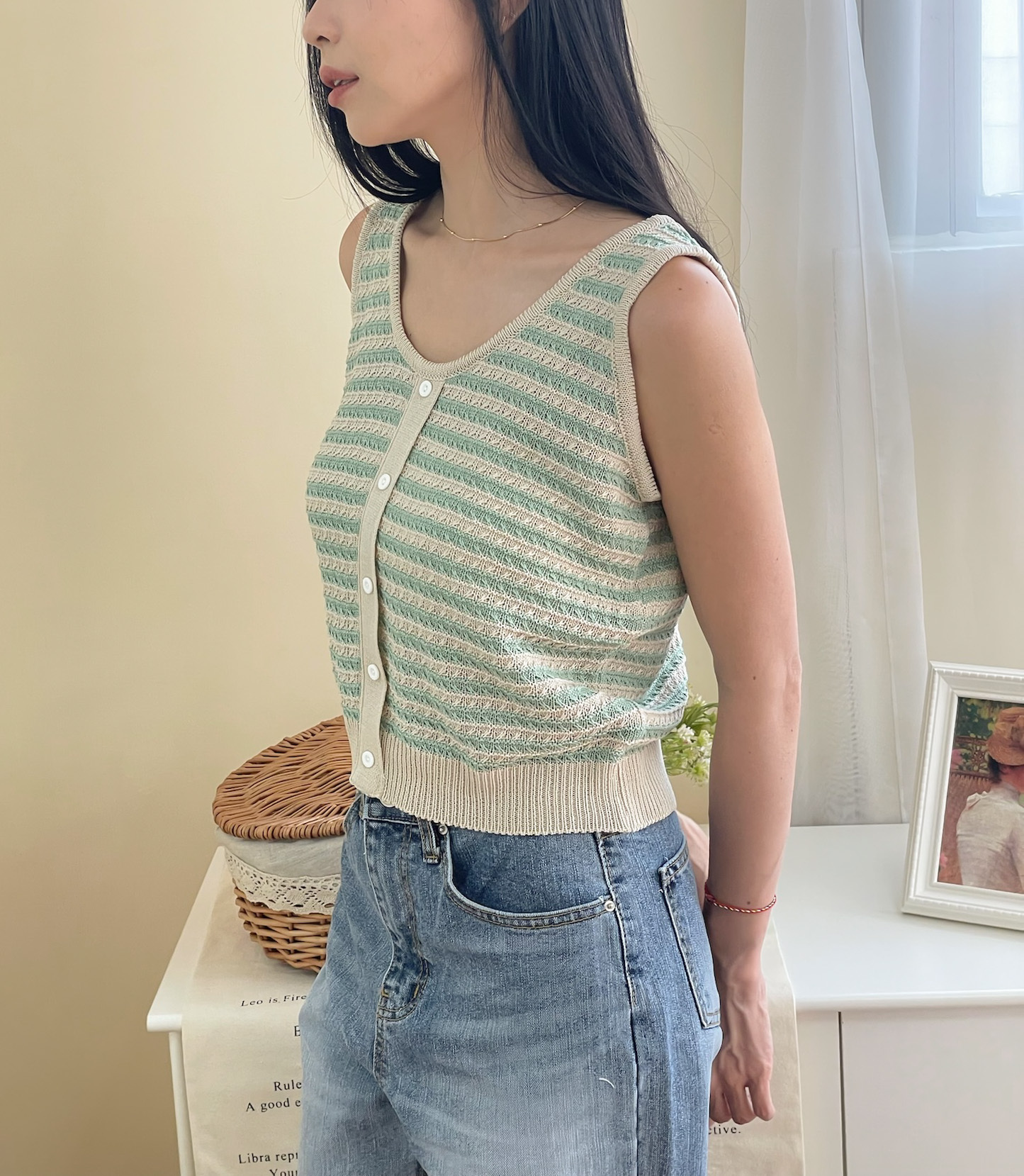 闆娘大推❤️綠米針織上衣