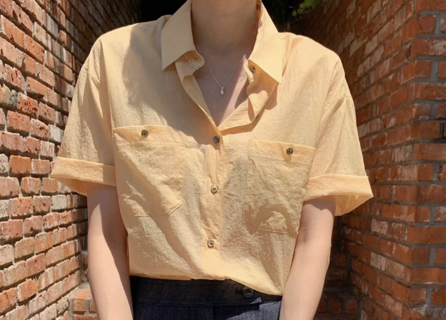 棉麻感夏日襯衫