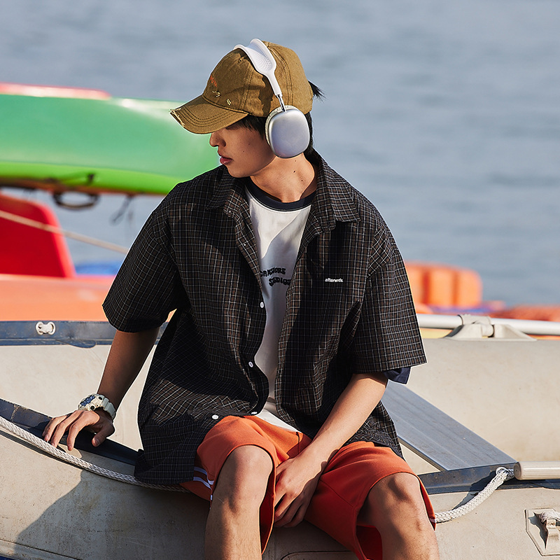 7M06 CITYBOY格紋短袖襯衫 一色