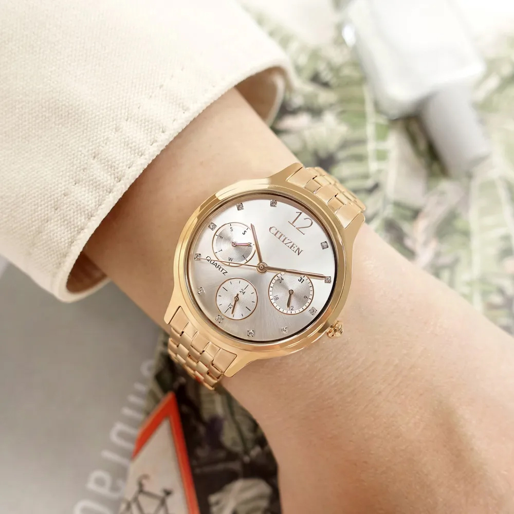 (預購)【CITIZEN 星辰】ED8183-54A 秀氣 日系 三眼三針 日期星期顯示 不鏽鋼 石英錶 手錶