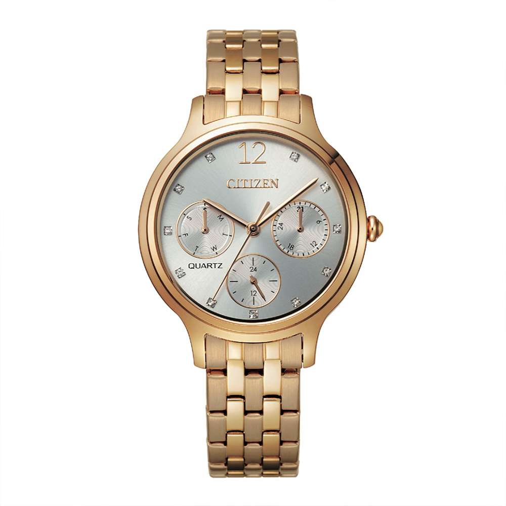 (預購)【CITIZEN 星辰】ED8183-54A 秀氣 日系 三眼三針 日期星期顯示 不鏽鋼 石英錶 手錶