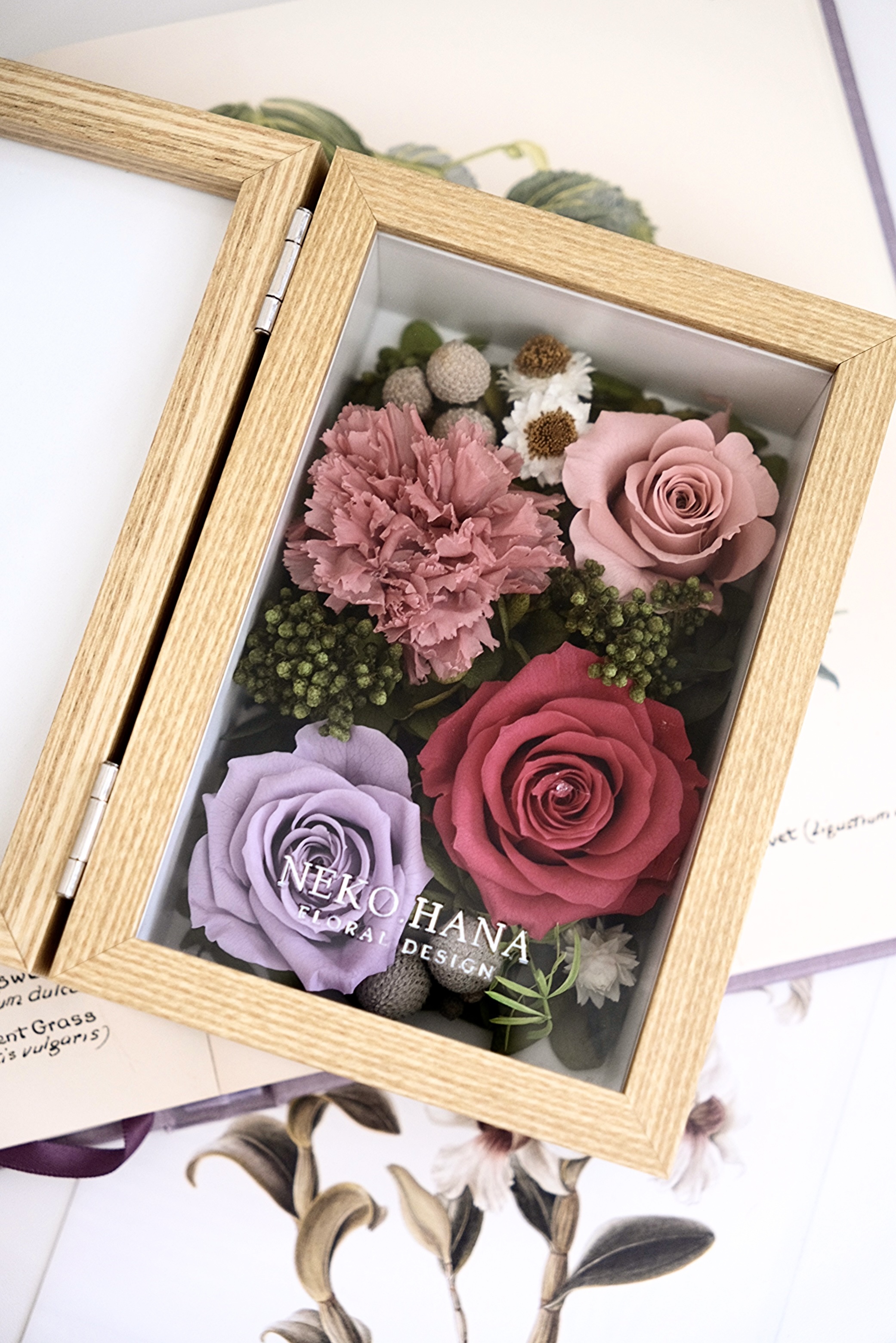 永生康乃馨花相框（原木色）