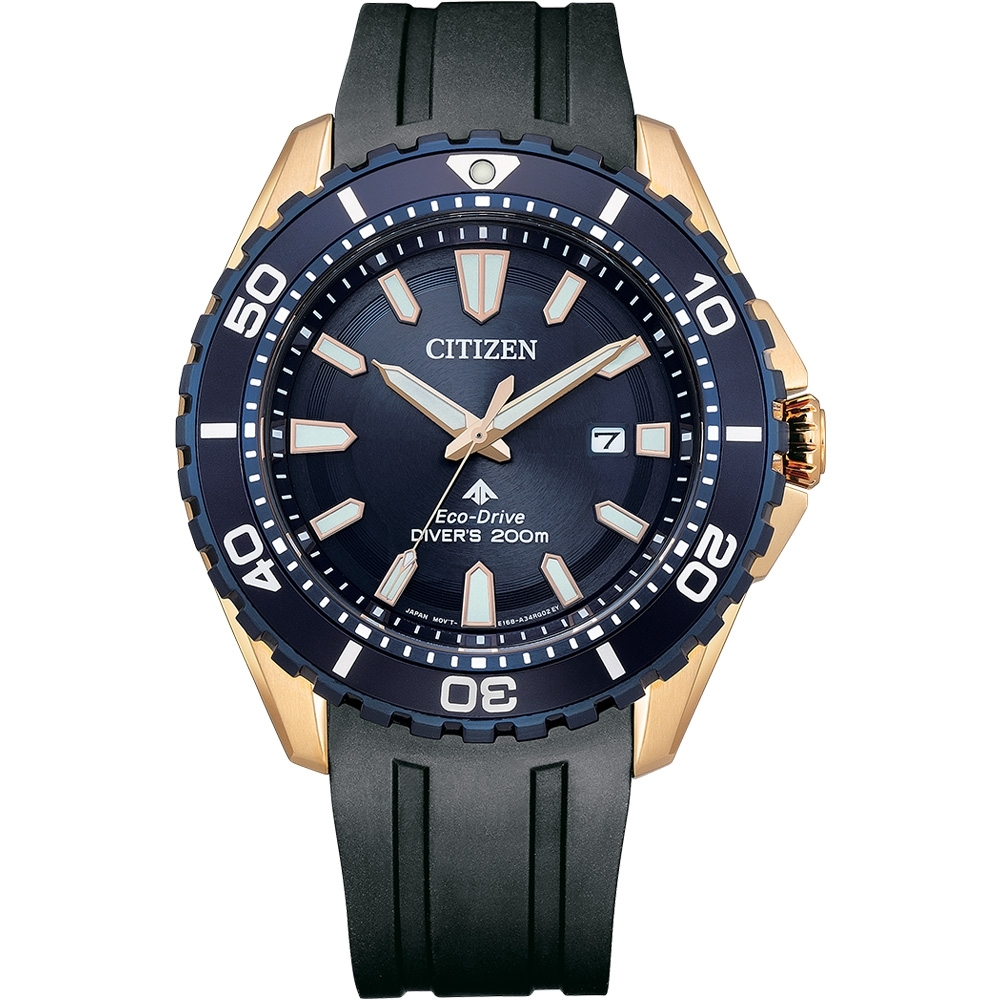 (預購)【Citizen 星辰】PROMASTER系列 BN0196-01L 藍面玫瑰金 光動能 水鬼 遊艇款  日本機芯 潛水錶 男士 手錶