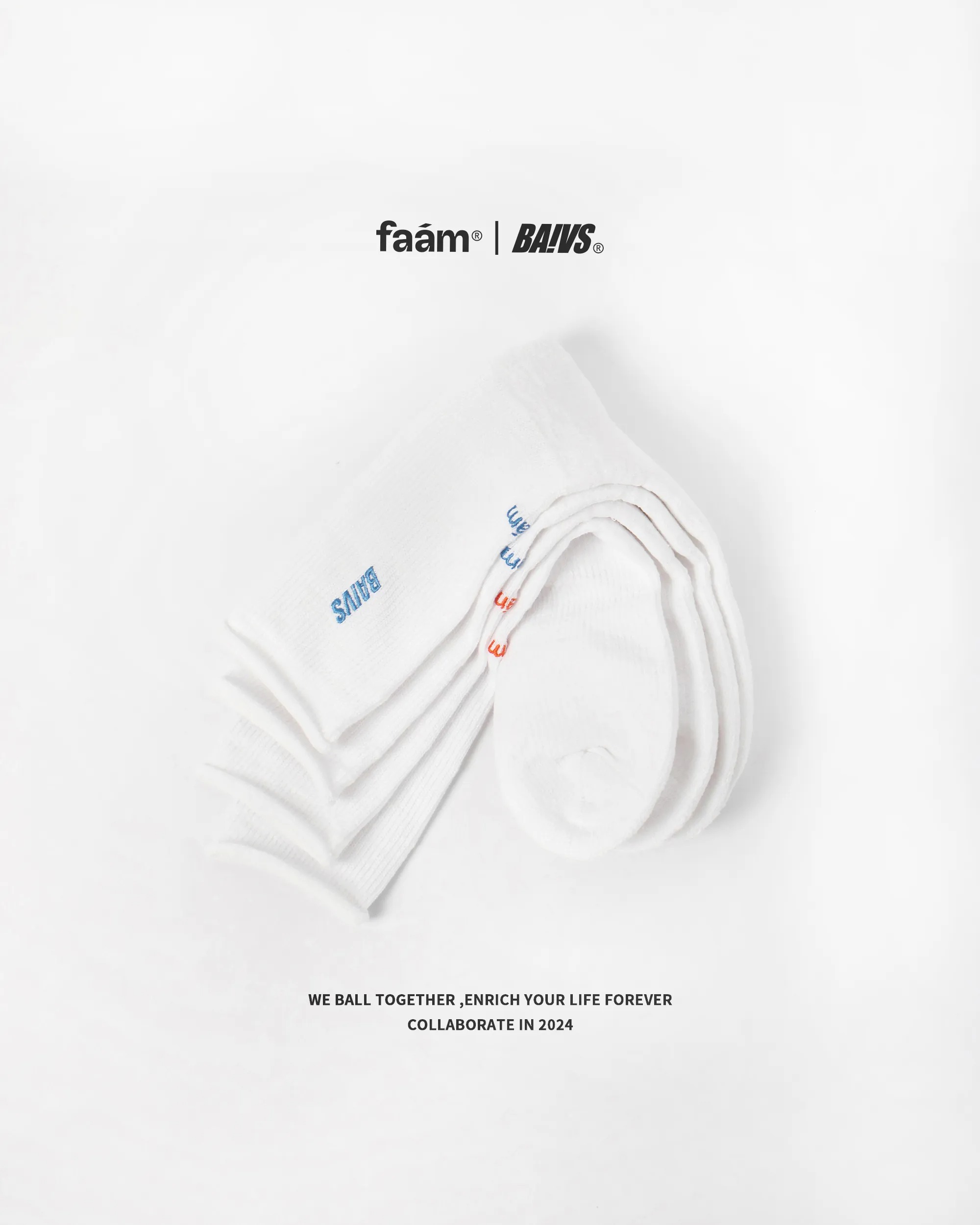 Faam X BAIVS 混紗針織高筒毛襪 (二入組)