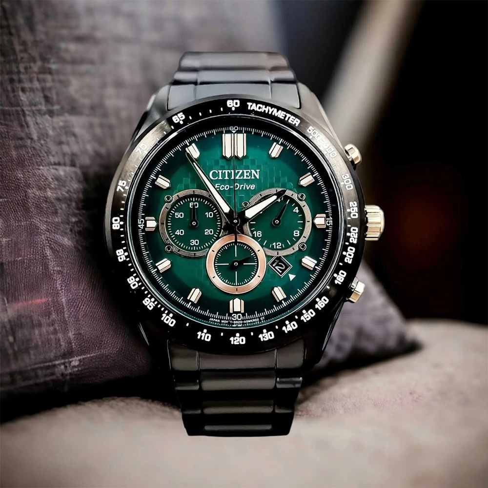 (預購)【CITIZEN 星辰】Chrongraph系列 CA4536-86X 亞洲限定 叢林探險 熊貓款 光動能 格紋錶盤 男錶 手錶