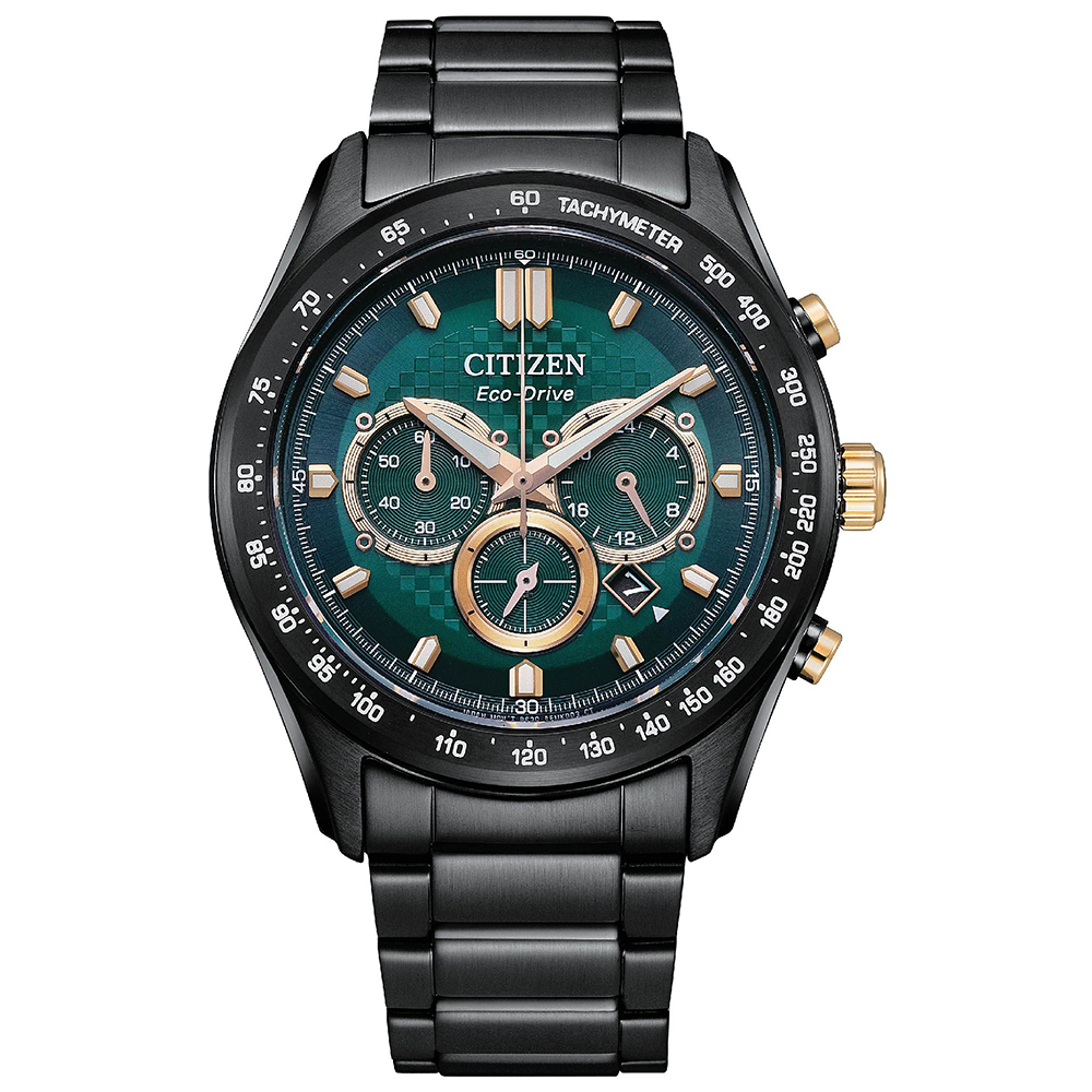 (預購)【CITIZEN 星辰】Chrongraph系列 CA4536-86X 亞洲限定 叢林探險 熊貓款 光動能 格紋錶盤 男錶 手錶