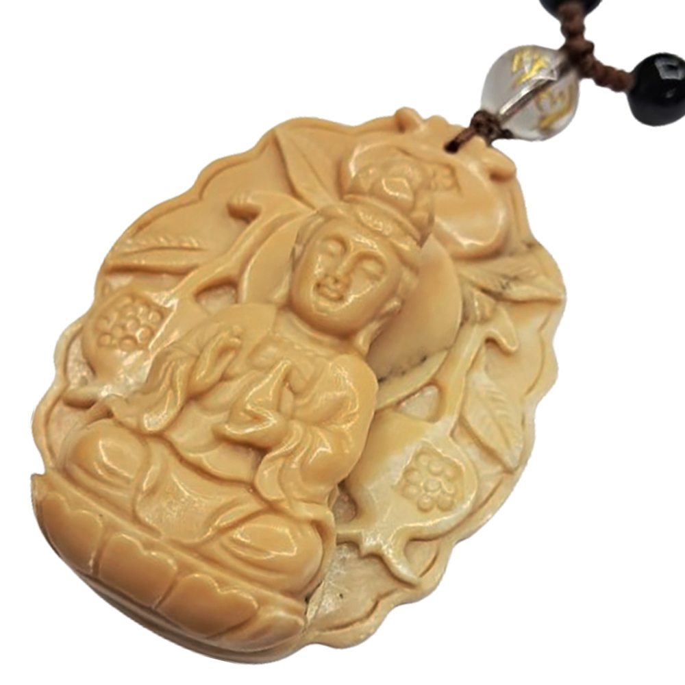 龍宮舍利{壽桃觀音}黑玉髓項鍊【十方】132588