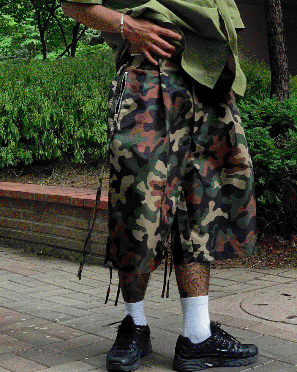 繩索尼龍迷彩短褲