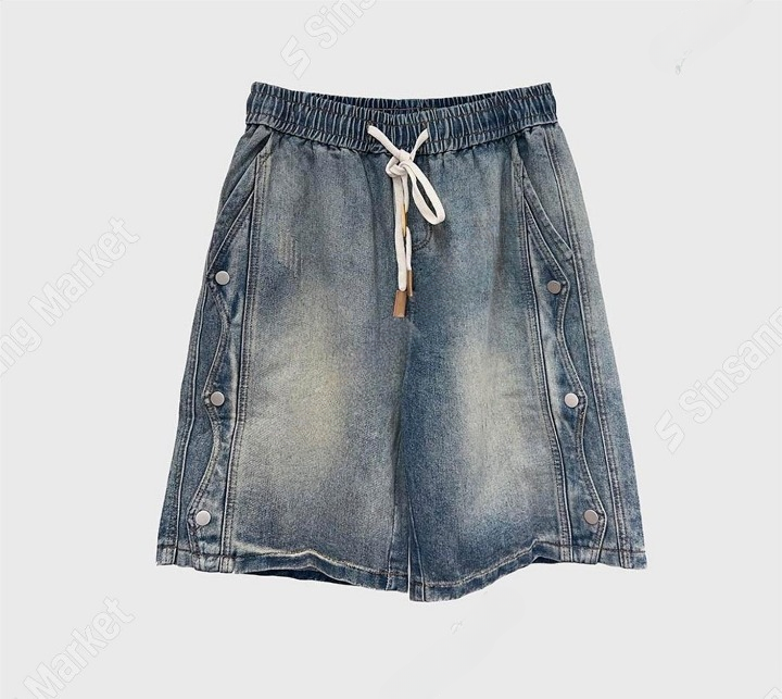 Magnum鬆緊帶寬大牛仔短褲