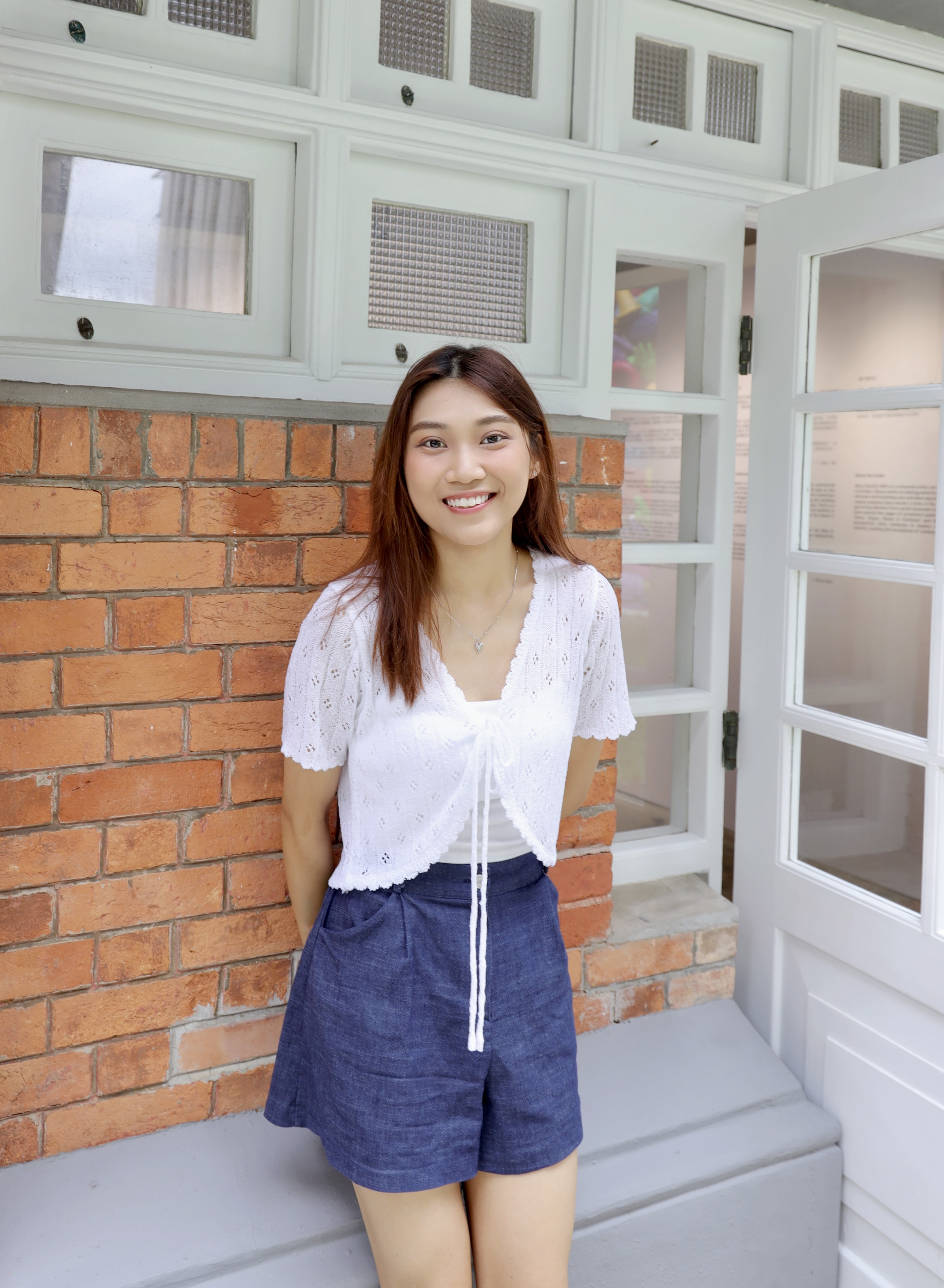 ||TOP501|| 菱格花紋薄短袖襯TOP