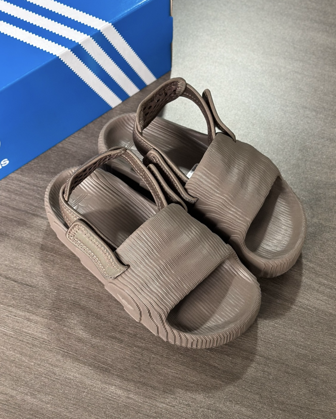 Adidas Adilette 22 XLG 可可棕 咖啡色 半拖鞋 魔鬼沾 厚底 增高 水波紋 地形圖 涼鞋 拖鞋