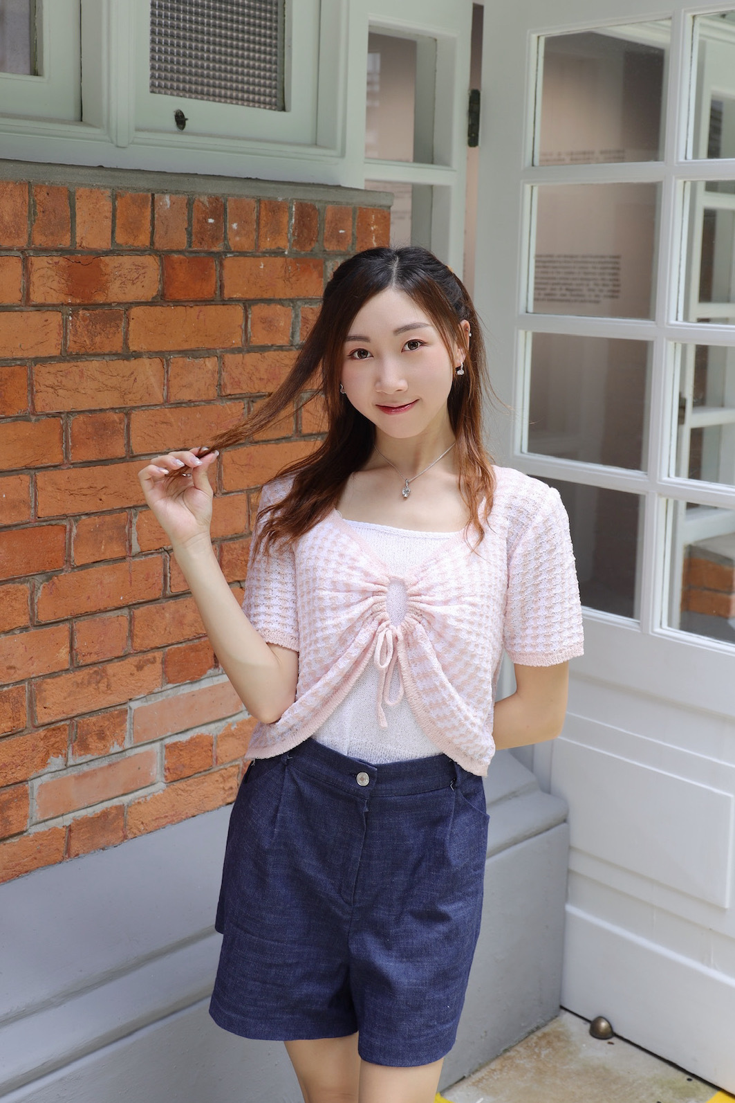 ||TOP503|| 千島紋可調較短袖針織TOP