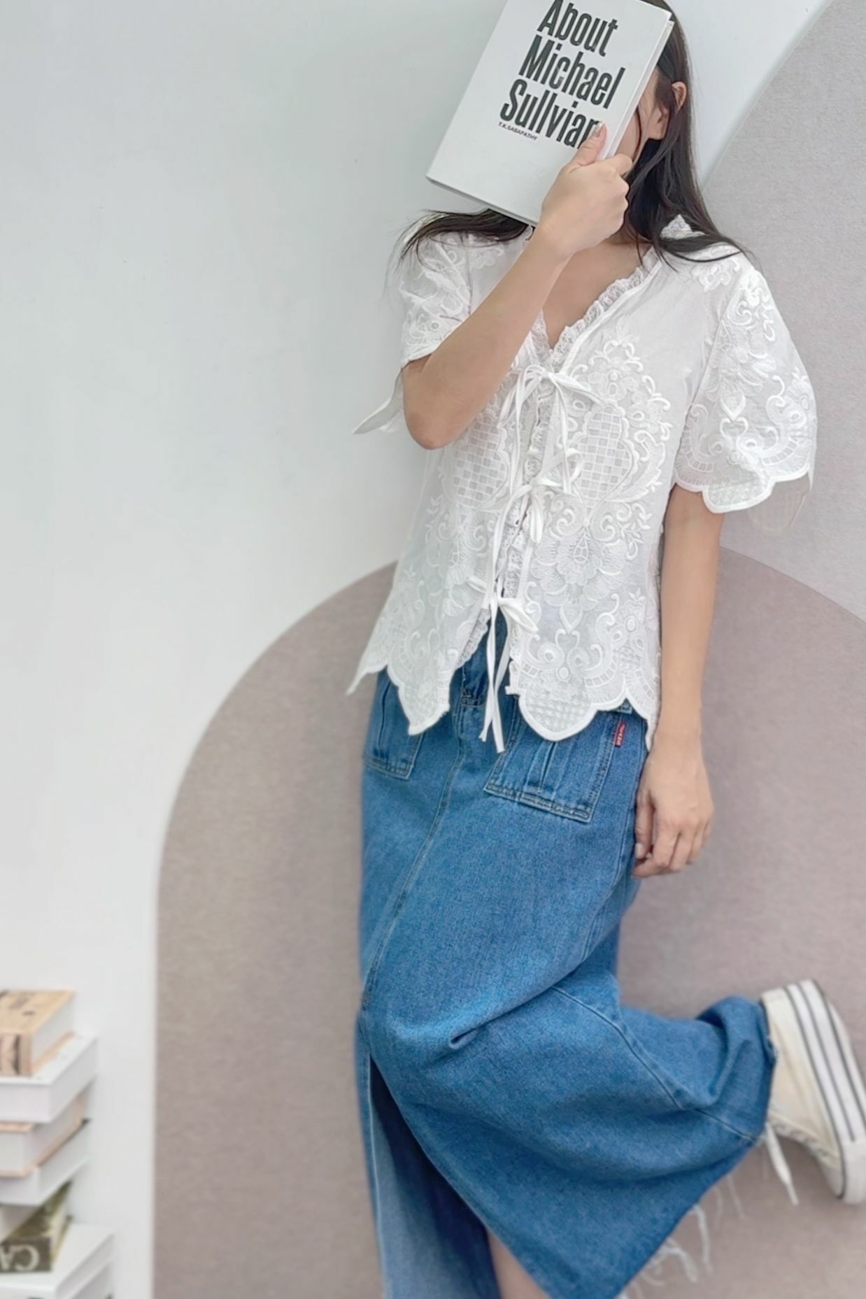 JK#6184 🤍羅馬浮雕上衣