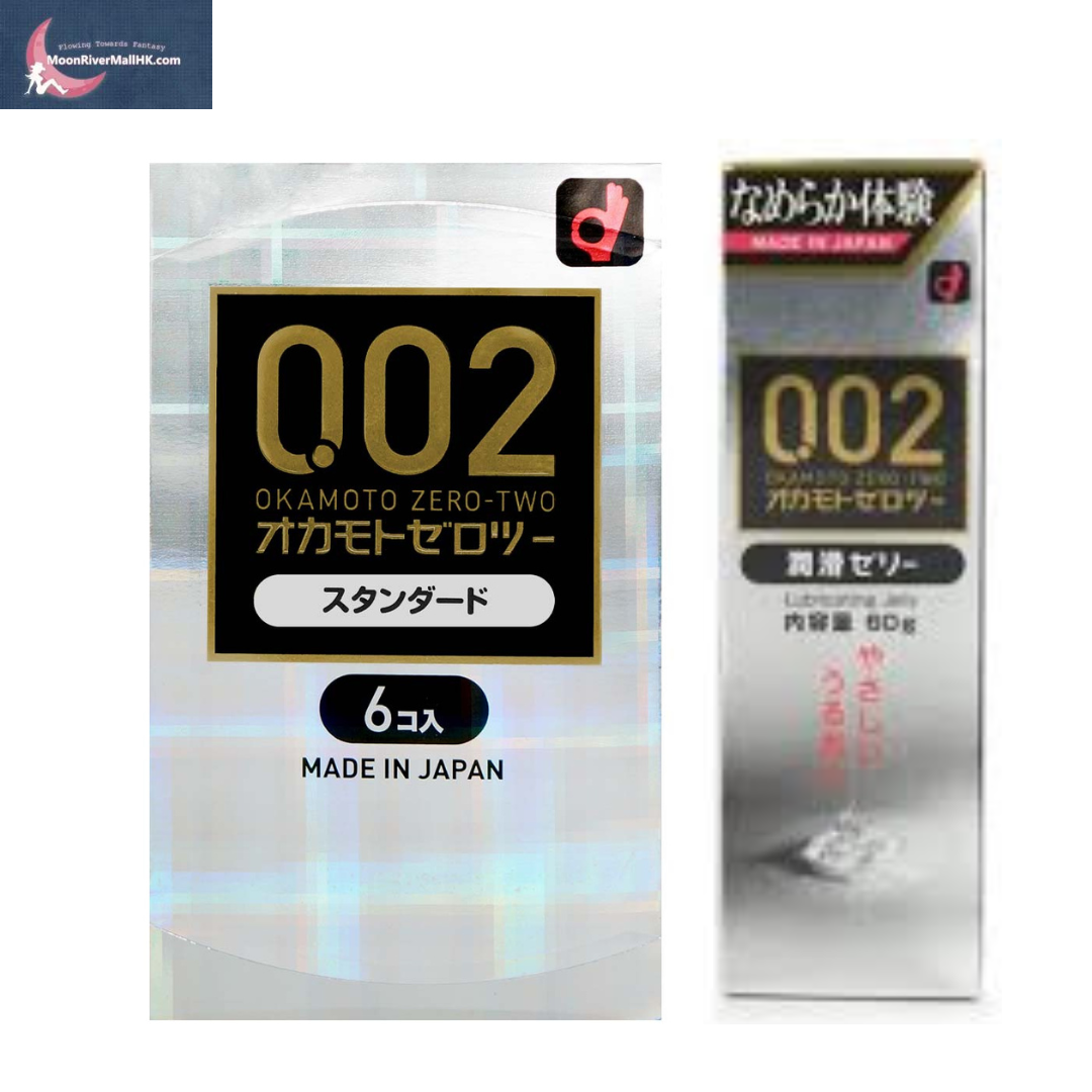 岡本 薄度均一 0.02 (日本版) 6 片裝 PU 安全套 & 岡本 0.02EX 潤滑凝膠