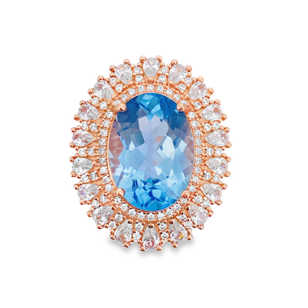 T338天空藍拓帕戒指