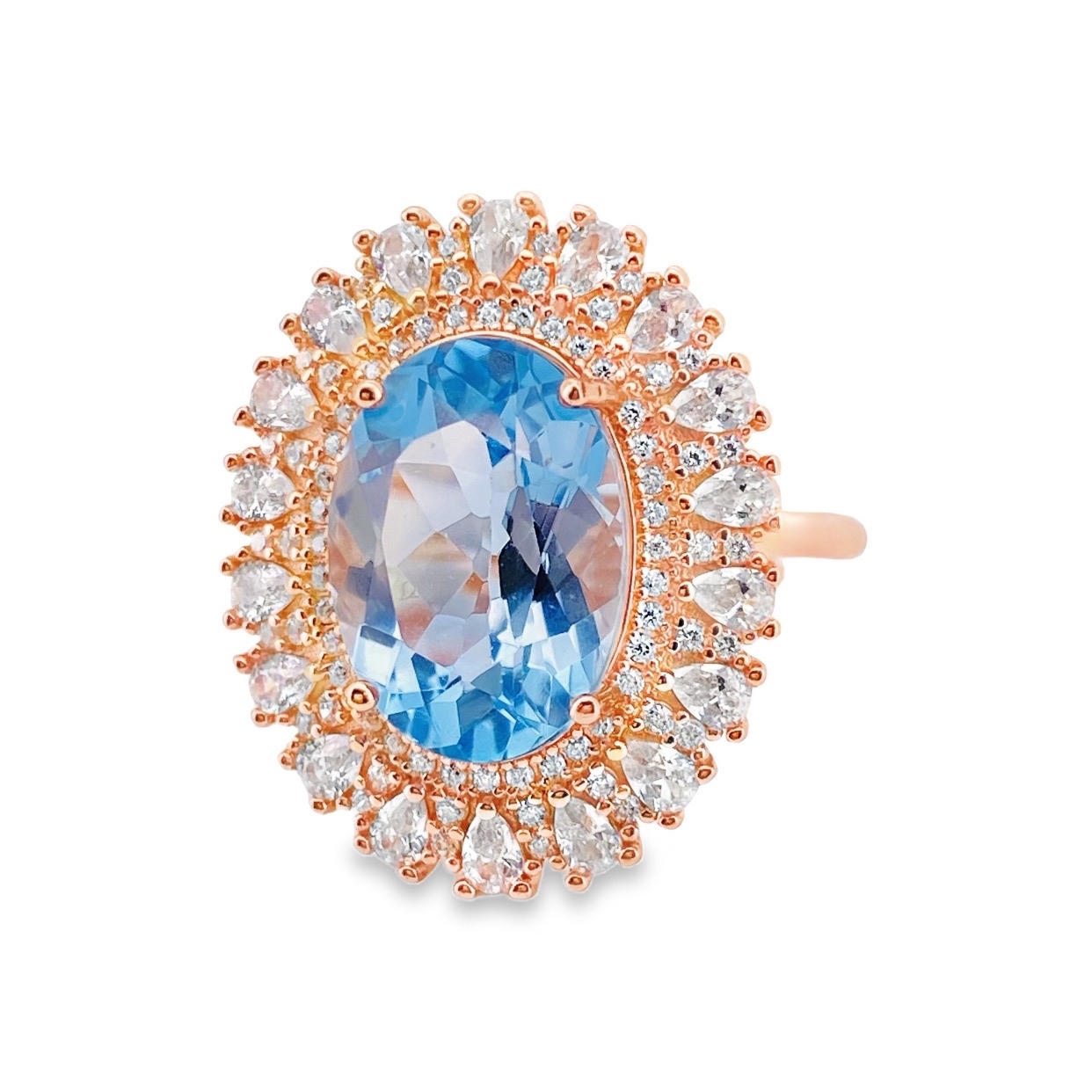 T338天空藍拓帕戒指