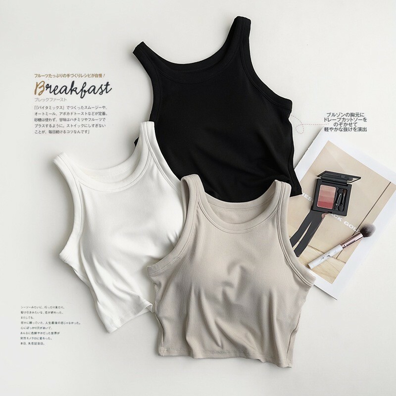 現貨S白色 S深灰色｜自留款 螺紋bra-tee  ＊可運動也可以一般穿搭