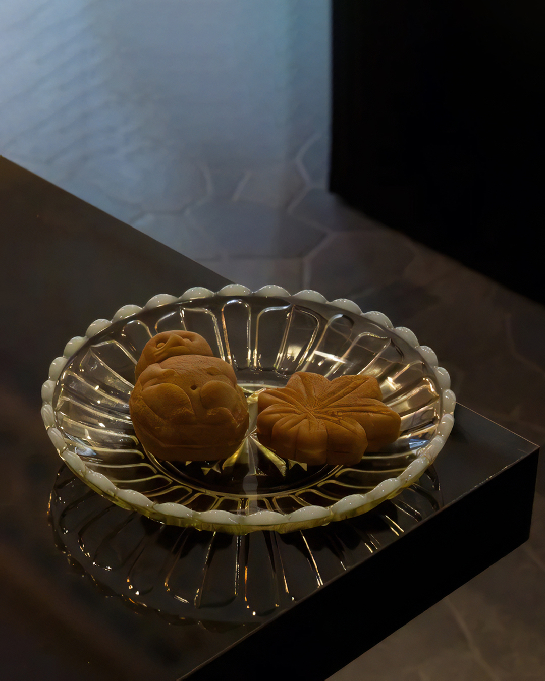 雪の花系列 玻璃甜點碟 古代色｜廣田硝子